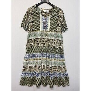 Smithsonian Institution Women Short Sleeve Midi Dress XL X-Large Floral C027 -20